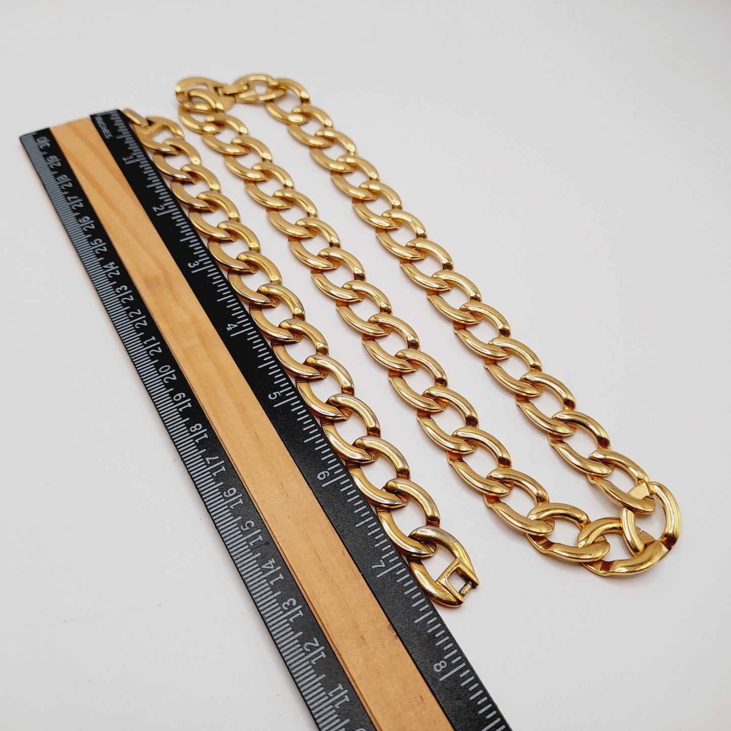 Vintage MONET Gold Plated Chain Necklace & Bracelet Set – Bold Links