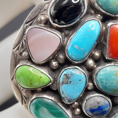 T. Benally Sterling Gemstone Pendant, Vintage Navajo Jewelry