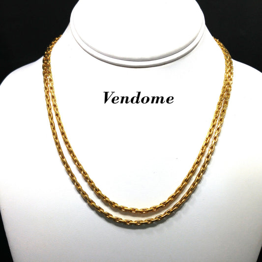 Vendome Gold Plated Long Chain Necklace, 35 Inches, 1960s Vintage Jewelry