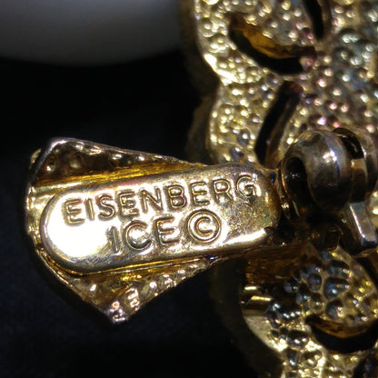 Eisenberg Ice Christmas Tree Brooch, Rhinestones & Enamel, Vintage Jewelry