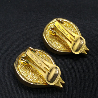 Christian Dior Cream Gold Plated Earrings, Rose Bud Shaped, 1980s Vintage Jewelry