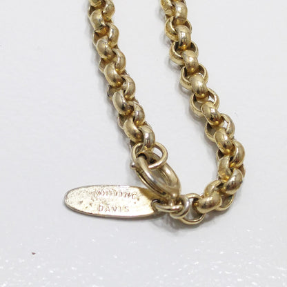 Whiting & Davis Brown Curved Pendant Necklace, 1960s Vintage Jewelry