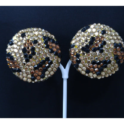 Vintage Richard Kerr 1980s Statement Earrings – Swarovski Crystal Animal Print