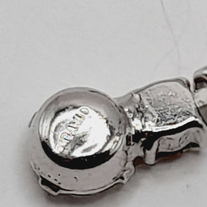 B. David Vintage Red Rhinestone Choker Necklace, Rhodium Plated, 1950s