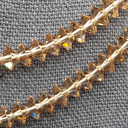 Light Topaz Crystal Necklace, Aurora Borealis, Rhinestone End Bars, 1960s Vintage Jewelry