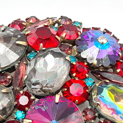 Vintage Red Rhinestone Margarita Brooch - Statement Piece