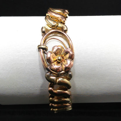 Binder Brothers Expansion Bracelet, Floral Openwork, 1920s Vintage Jewelry