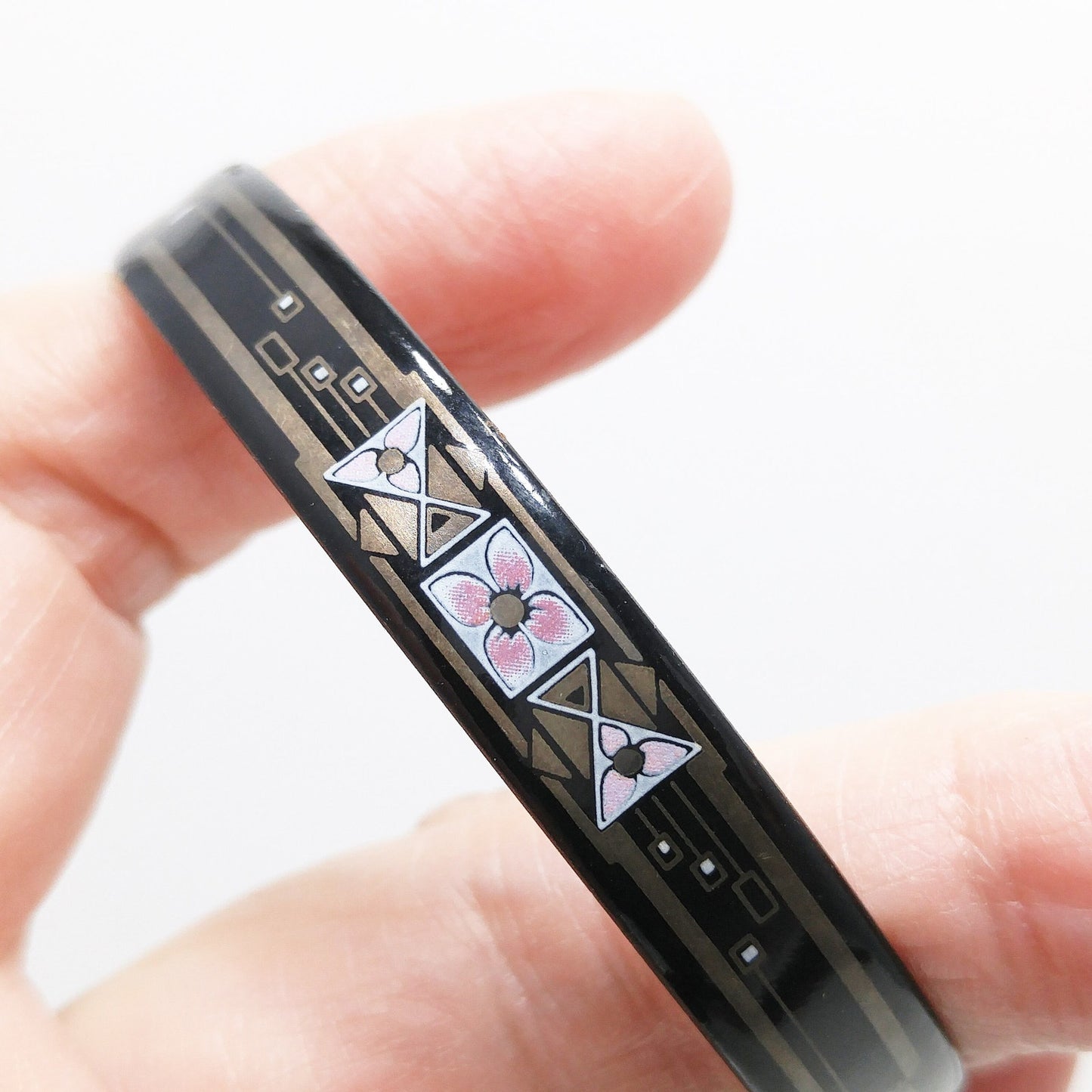 Michaela Frey Austrian Enamel Bangle Bracelet, Made in Austria, 1970s Vintage