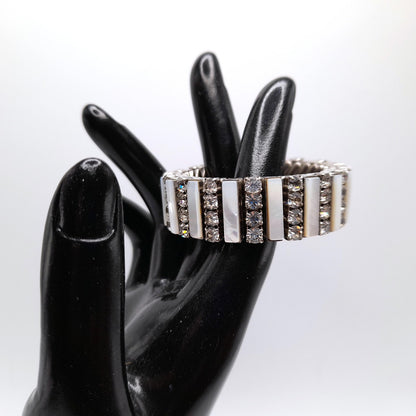 Vintage Mother of Pearl Expansion Bracelet, Rare Design, 1950s