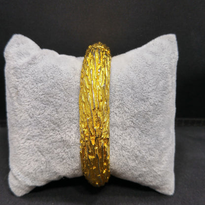 Vintage Hattie Carnegie Hinged Clamper Bracelet, Gold Plated, 1970s