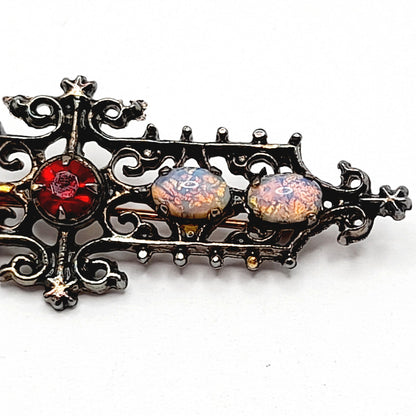 Vintage Sarah Coventry Pin, Victorian Style Brooch, Dragon's Breath Brooch, Sterling Silver Brooch