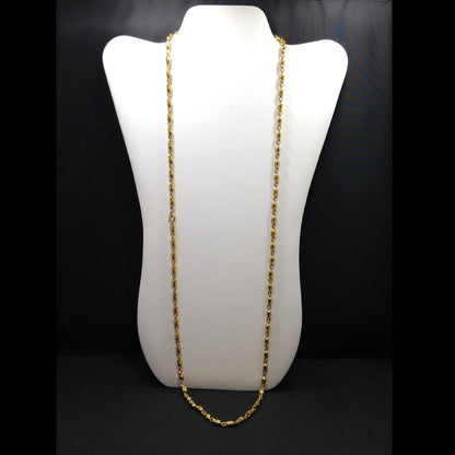 Crown Trifari Rose Bud Chain Necklace, Gold Plated, 1960s Vintage Jewelry