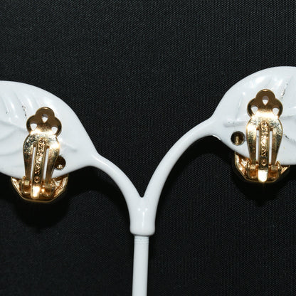 Edelweiss S.A.L. Swarovski Blue Clip Earrings, Gold Plated,  Vintage Jewelry