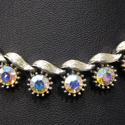Lisner Aurora Borealis Rhinestone Necklace, 1960s Vintage Jewelry