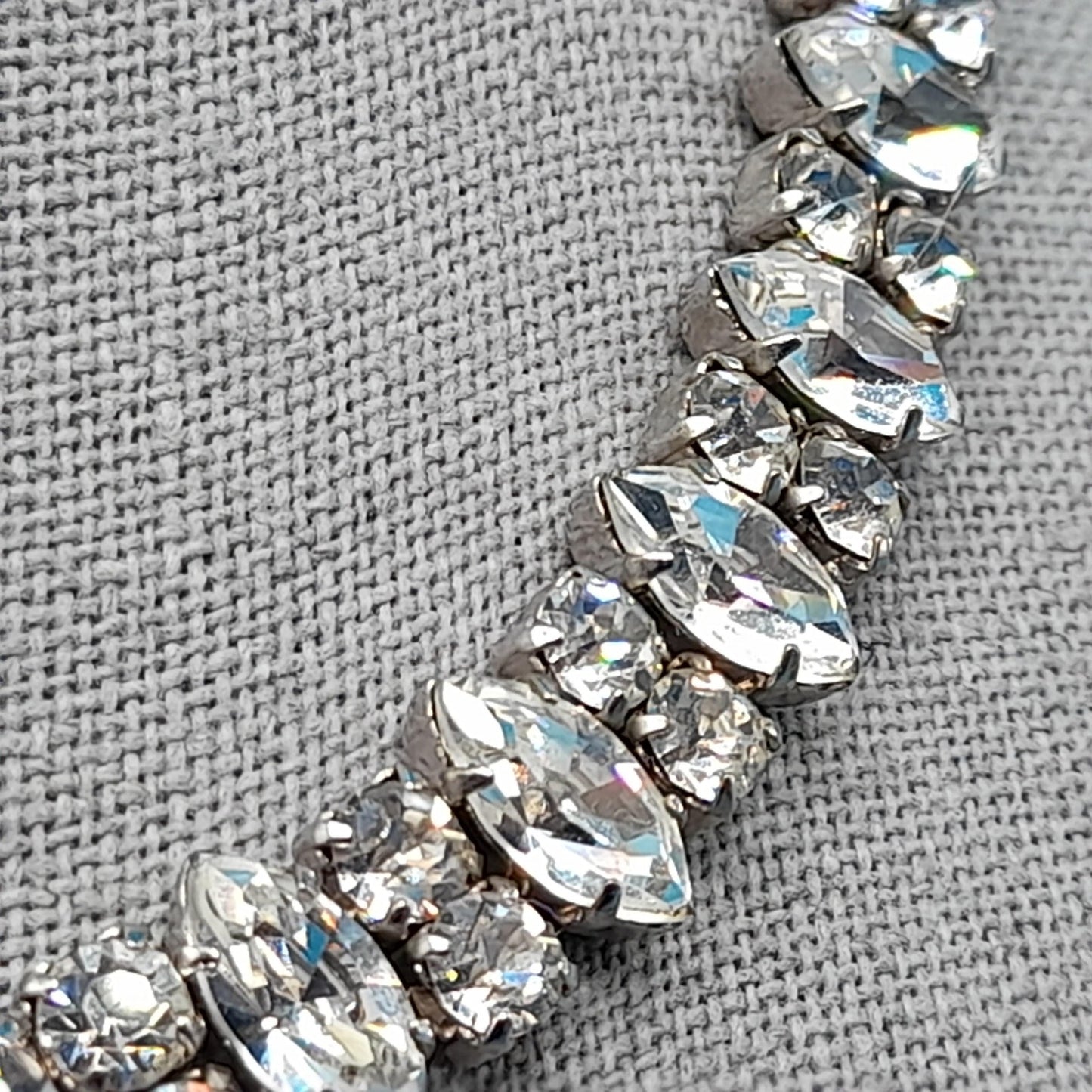 Weiss 1950s Clear Rhinestone Choker Necklace – Marquise & Chaton Cut Stones