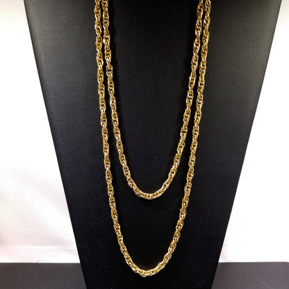 Hattie Carnegie Long Chain Necklace, 48 Inch Length Chain, 1970s Vintage Jewelry
