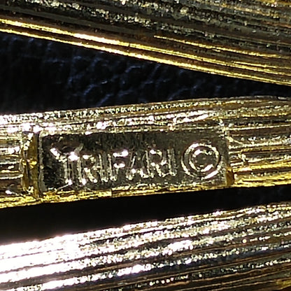 Crown Trifari Cross Pendant Necklace, Gold Plated, 1970s Vintage Jewelry