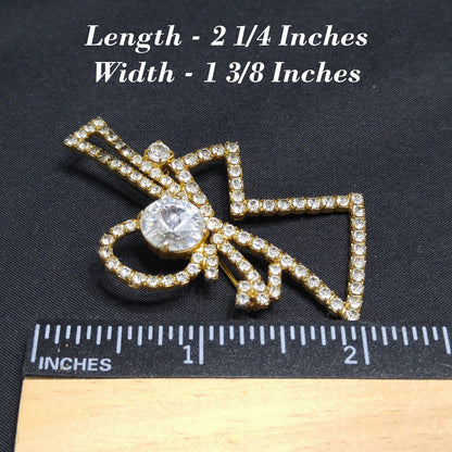 Eisenberg Ice Angel Rhinestone Brooch, Rivoli Clear Rhinestone, 1970s Vintage
