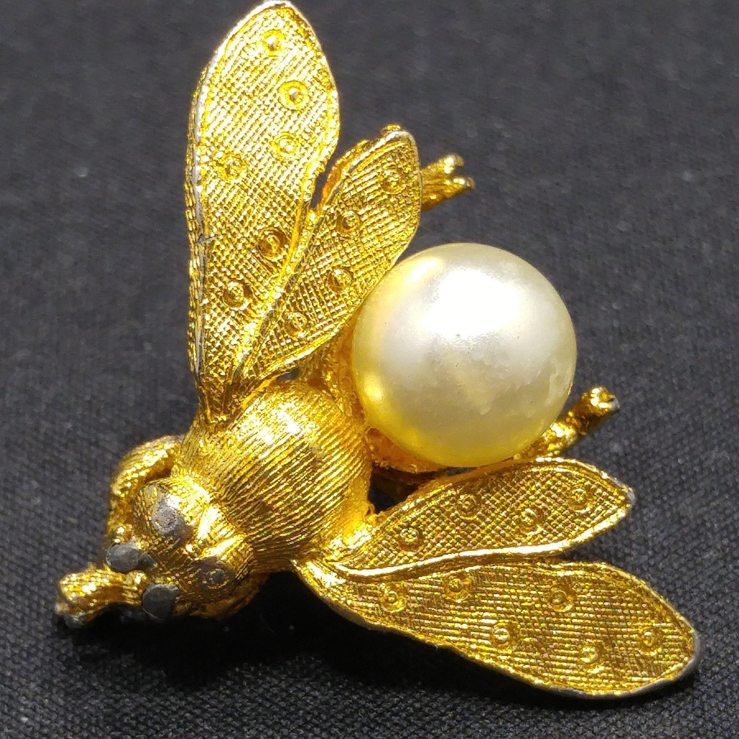 Vintage Hattie Carnegie Insect Brooch, Faux Pearl, 1960s Vintage Jewelry