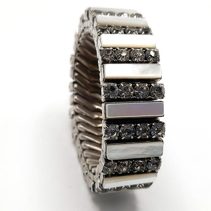 Vintage Mother of Pearl Expansion Bracelet, Rare Design, 1950s
