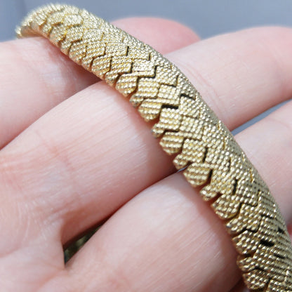 Vintage CINER Gold Plated Snake Zig Zag Choker Necklace