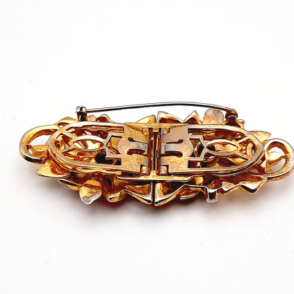 Coro Duette 1930s Enamel Floral Brooch or Two Dress Clips