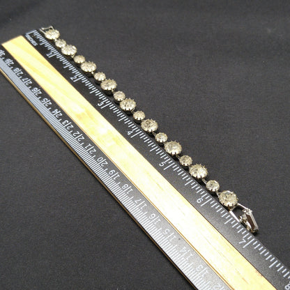 Vintage Weiss Wedding Bridal Bracelet, Clear Rhinestones, Rhodium Plate, 1950s