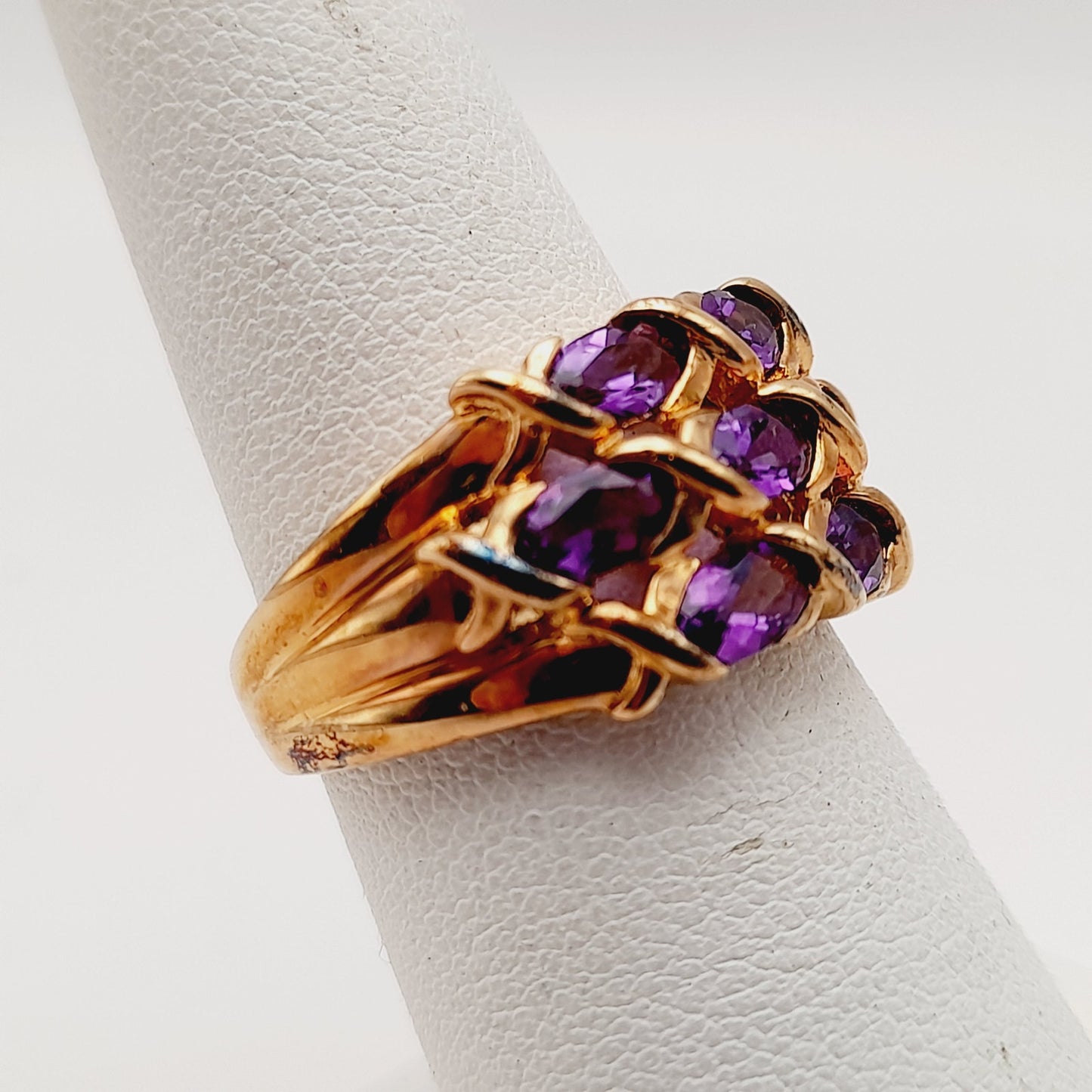 Vintage PAJ Amethyst Gemstones Size 7 1990s Ring