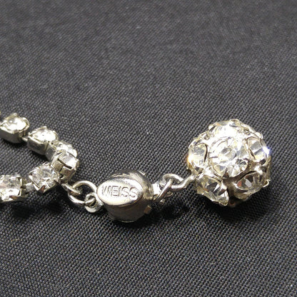 Weiss Clear Rhinestone Choker Necklace, Wedding Necklace, 1950s Vintage Jewelry