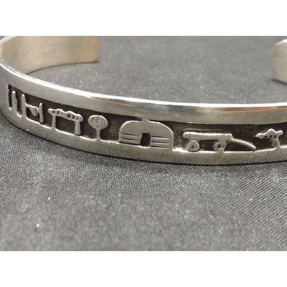 A C Henry Sterling Navajo Storyteller Cuff Bracelet, Vintage Jewelry