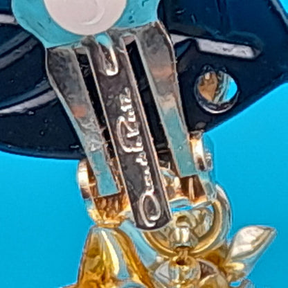 Oscar de la Renta Flower Vine Clip-On Earrings