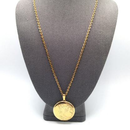 Danecraft Gold Filled Photo Locket Necklace, 12K GF, Early 1950s Vintage Jewelry