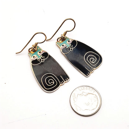 Vintage Laurel Burch Olivia Black Cat Earrings