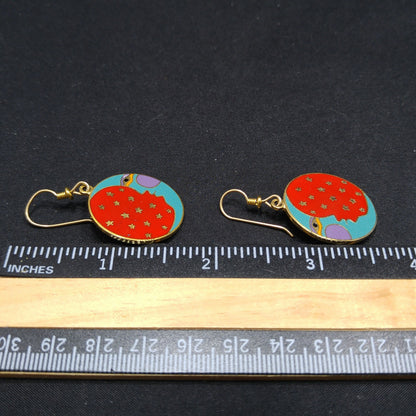 Vintage Laurel Burch "Moonface" Earrings, Moon Sky Stars Celestial, 1980s Vintage Jewelry