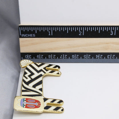 Laurel Burch "Zzzebra" Brooch, Gold Plated, 1980s Vintage Jewelry
