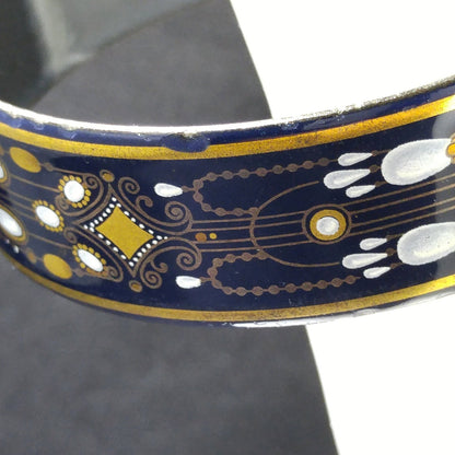Michaela Frey Wide Enamel Bangle Bracelet, Made in Austria, 1970s Vintage Jewelry