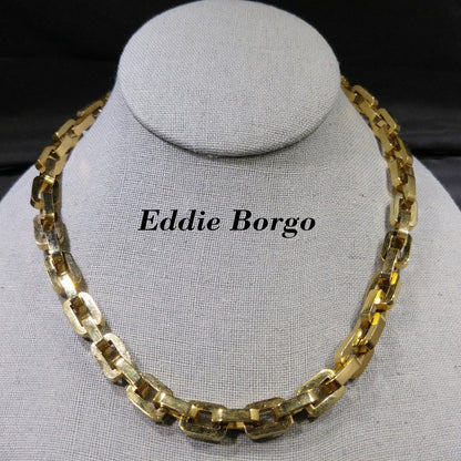 Eddie Borgo Linked Chain Necklace, Gold Plated, Handmade Vintage Jewelry