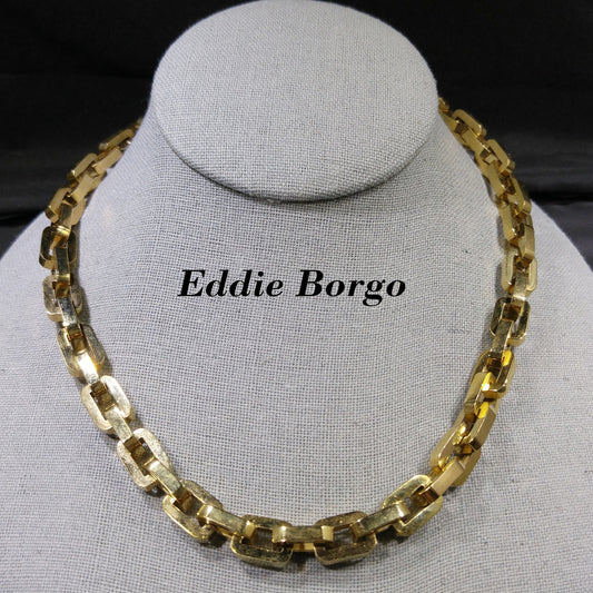 Eddie Borgo Linked Chain Necklace, Gold Plated, Handmade Vintage Jewelry