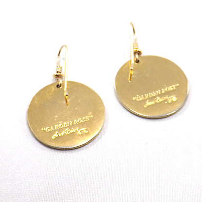 Laurel Burch "Garden Rose" Earrings, Cloisonné Gold Plated, 1980s