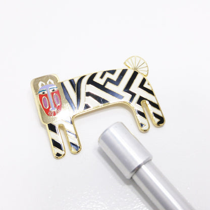 Laurel Burch "Zzzebra" Brooch, Gold Plated, 1980s Vintage Jewelry