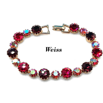 Vintage Weiss Hot Pink Purple Bracelet, Aurora Borealis Rhinestones, 1960s Vintage Jewelry
