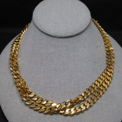 Monet Cuban or Curb Chain 36" Necklace, Gold Plated, 1980s Vintage Jewelry