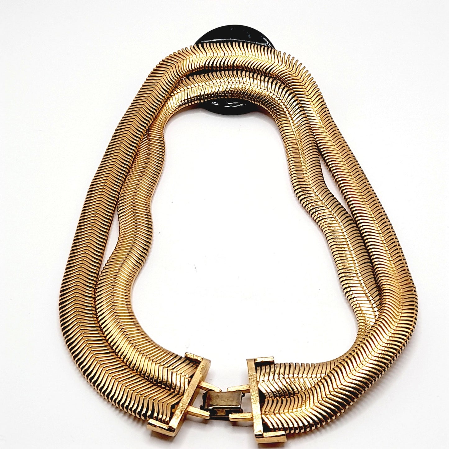 Vintage Lion Head Pendant Double Snake Chain Necklace, 15 Inches
