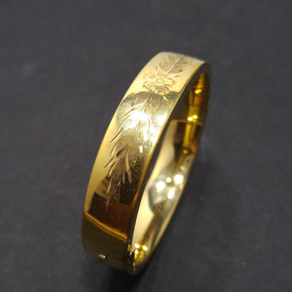 Carl-Art 12K Gold Filled Hinged Bracelet, Art Deco, 1930s Vintage Jewelry