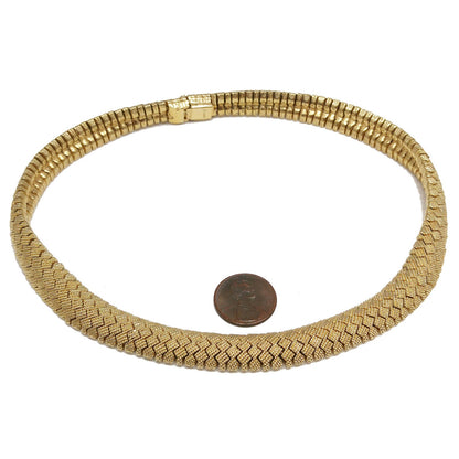 Vintage CINER Gold Plated Snake Zig Zag Choker Necklace
