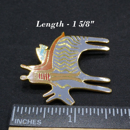Laurel Burch "Fantasy Friends" Brooch, Cloisonne Enamel, 1980s Vintage Jewelry