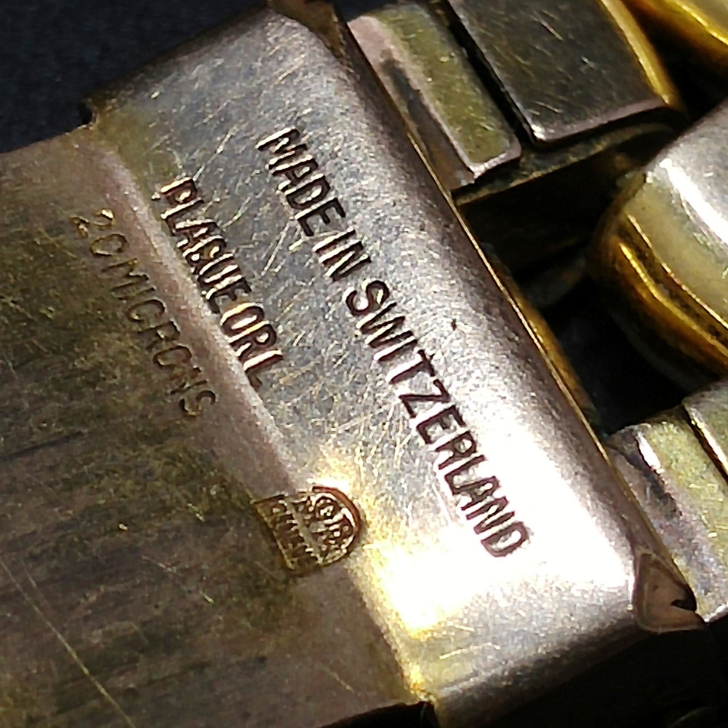 Vintage Derobert Geneve Bracelet 20 Microns Plaque Orl Swiss Gold Bonded 1960s