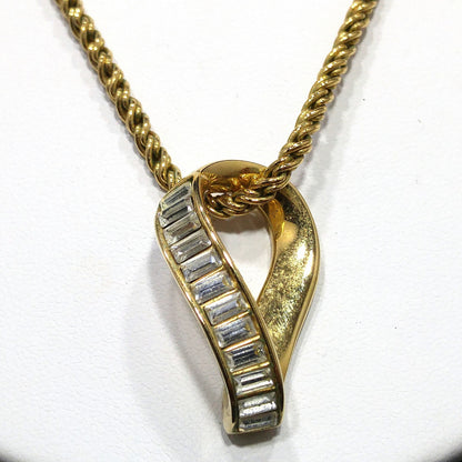 Swarovski Swan Logo Clear Rhinestone Earrings Necklace, 1990s Vintage Jewelry