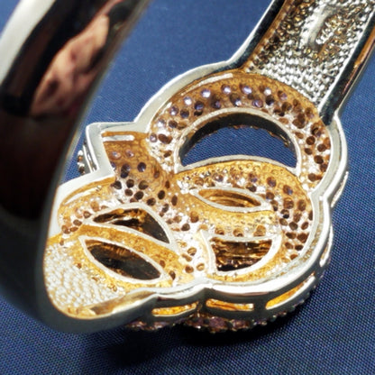 Noir New York Pink Rhinestone Snake Cuff Bracelet Gold Tone Vintage Designer