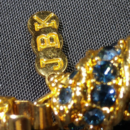 JBK Jackie Kennedy Royal Egg Bracelet Rhinestones Gold Plated Link 1960s Replica